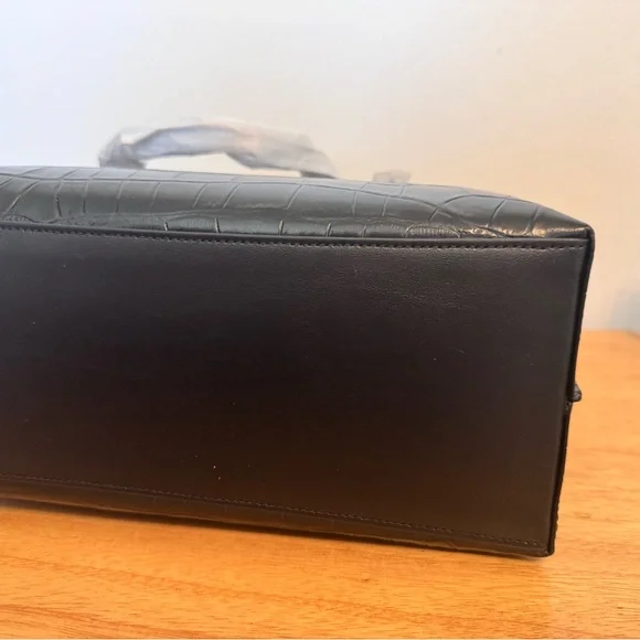 NWT Coach Mollie Tote Croco Black Women's Bag - Picture 6 of 10